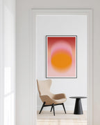 Orange Gradient Art Print, Pink Aura Poster, Modern Wall Decor