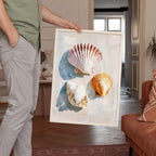 Seashell Wall Art Print, Scallop Shell Poster, Neutral Coastal Bathroom Decor