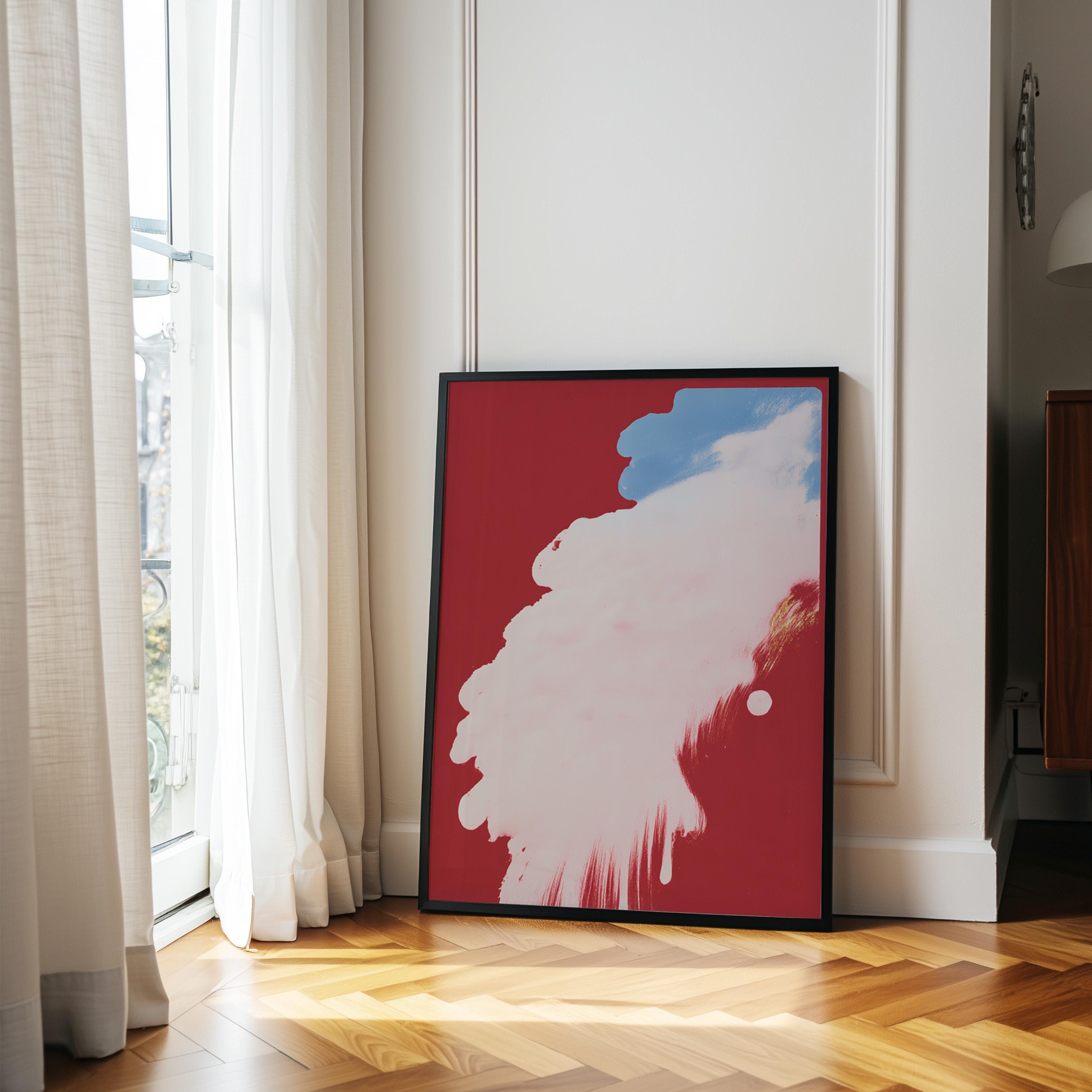 Red Sky Cloud Art, Abstract Art, Vintage Wall print