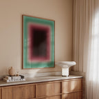 Burgundy Wall Art Print, Teal Green Gradient Abstract, Moody Modern Decor