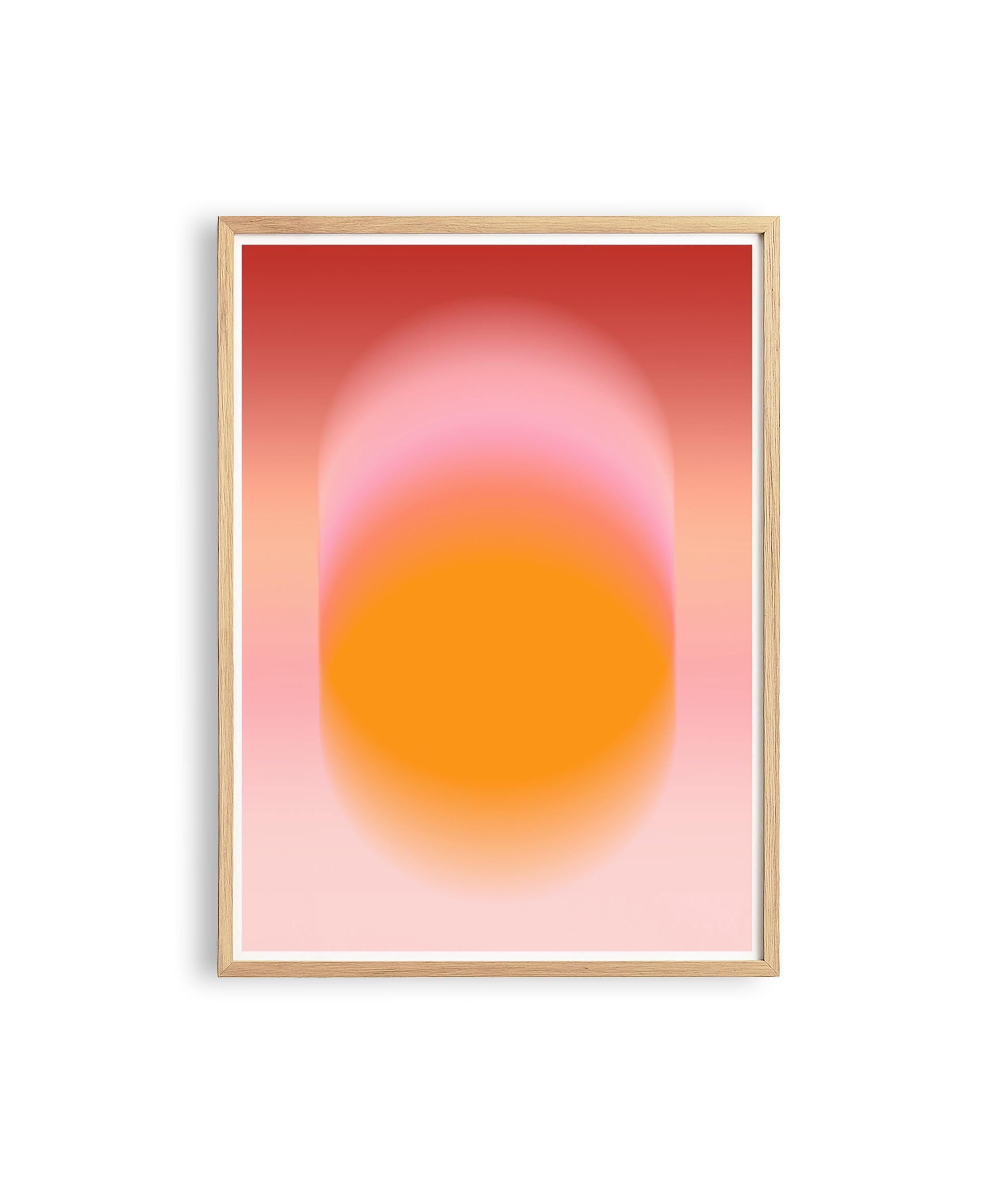 Orange Gradient Art Print, Pink Aura Poster, Modern Wall Decor