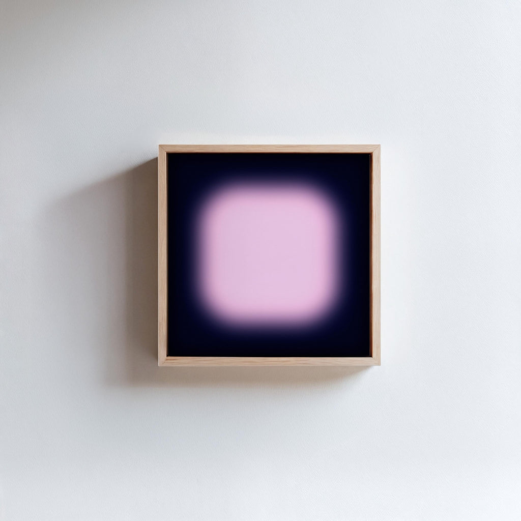 Navy Pink Wall Art Print, Soft Glow Abstract, Square Modern Wall Decor, Gradient Art