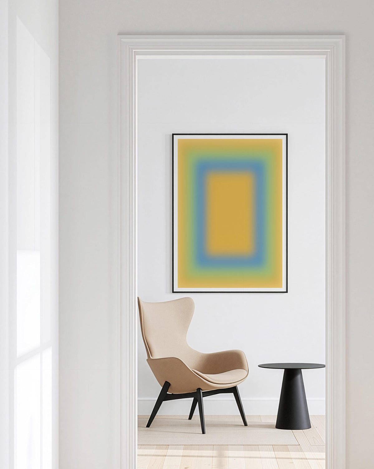 Yellow Blue Gradient Art Print