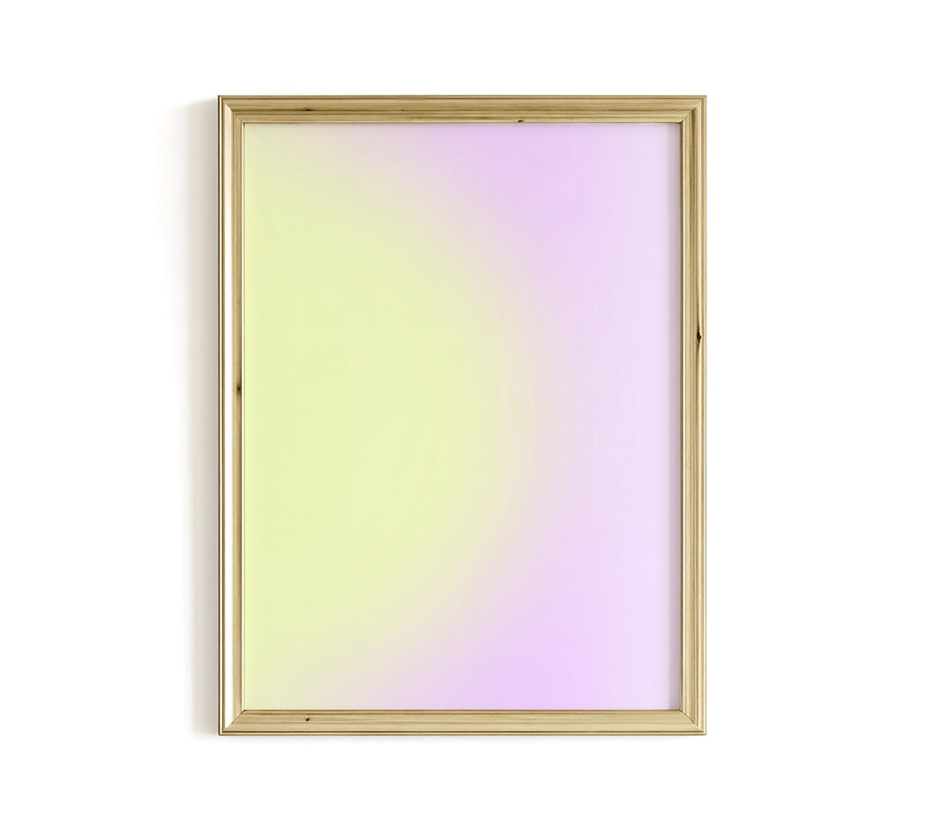 Pastel Yellow Lavender Gradient Art Print, Soft Minimal Abstract Wall Decor