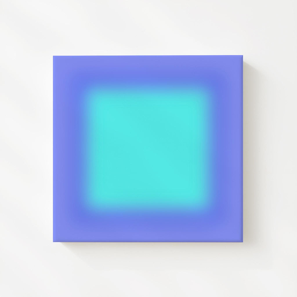 Aqua Gradient Art Print, Turquoise Blue Abstract, Modern Square Wall Decor