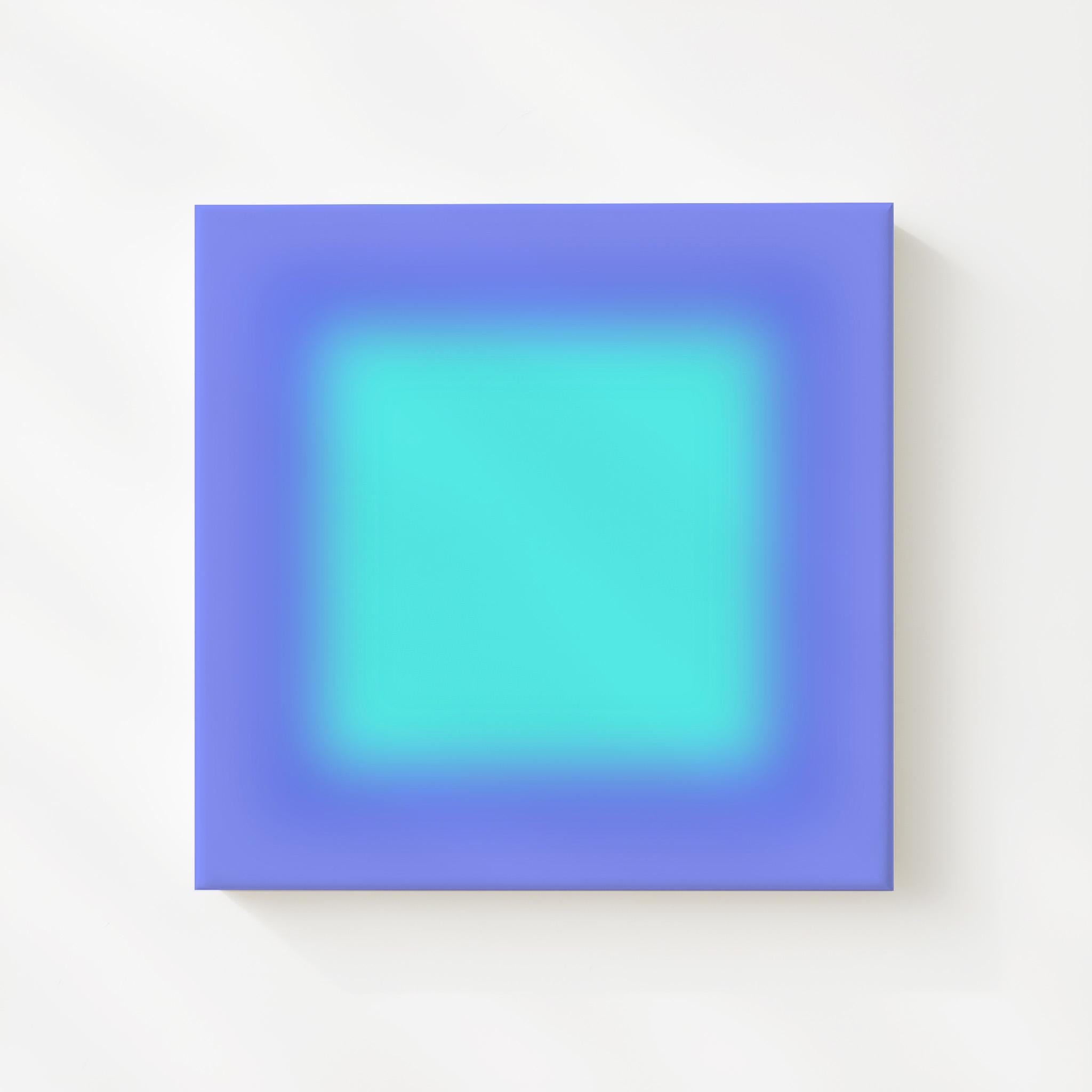 Aqua Gradient Art Print, Turquoise Blue Abstract, Modern Square Wall Decor