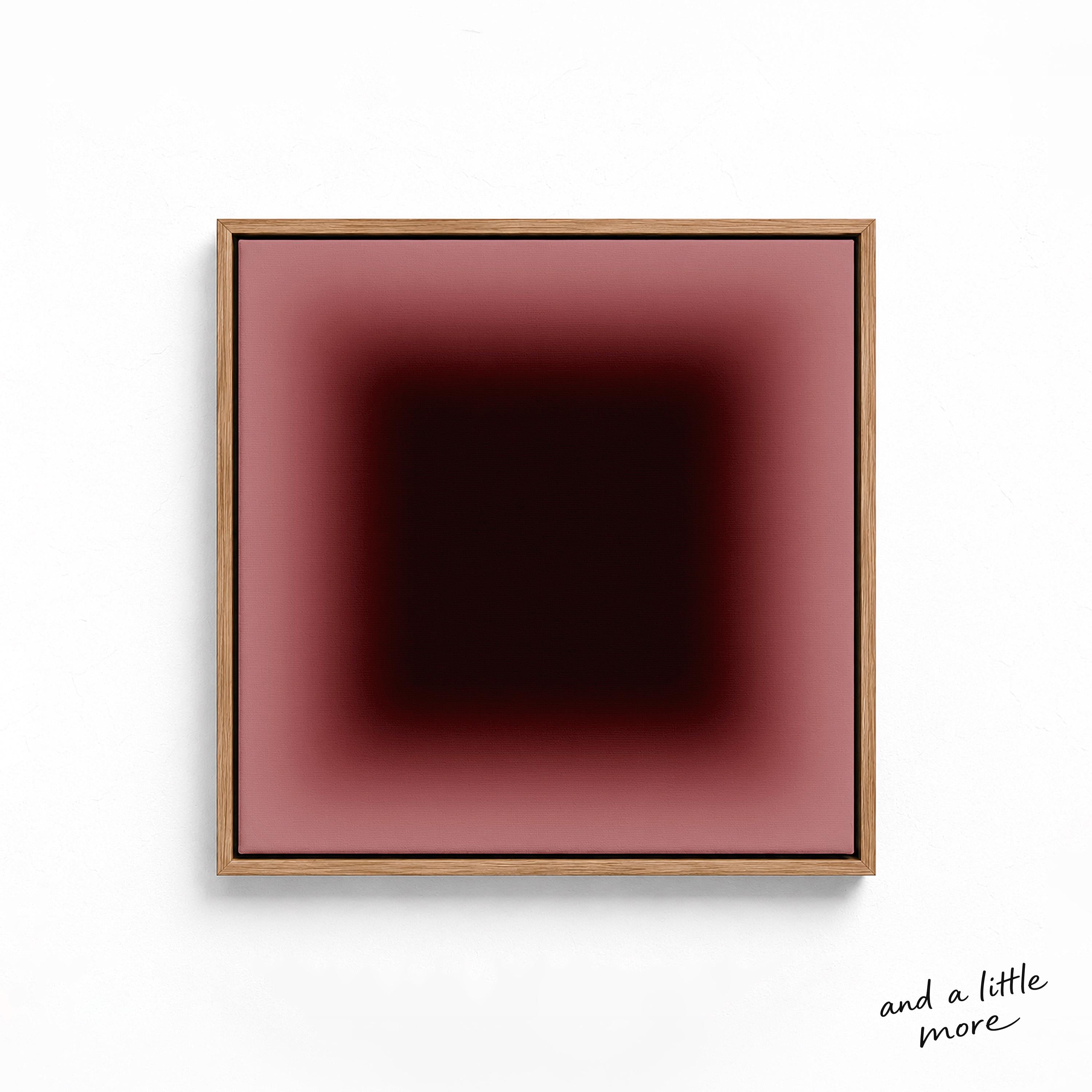 Dark Burgundy Canvas Wall Art, Framed Canvas, Dark Red Gradient Wall Decor, Large Abstract Wall Art