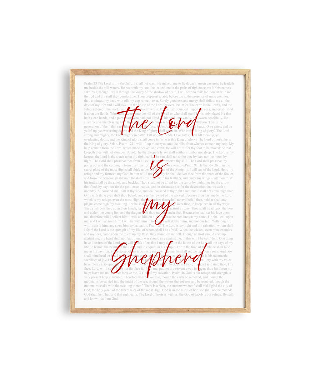 Psalm 23 Print, The Lord Is My Shepherd Wall Art, Christian Bible Verse Decor