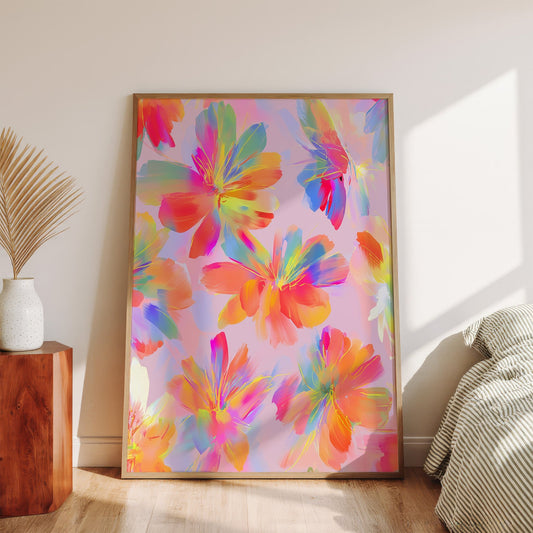 Colorful Floral Print Framed Wall Art canvas wall art – And A Little More
