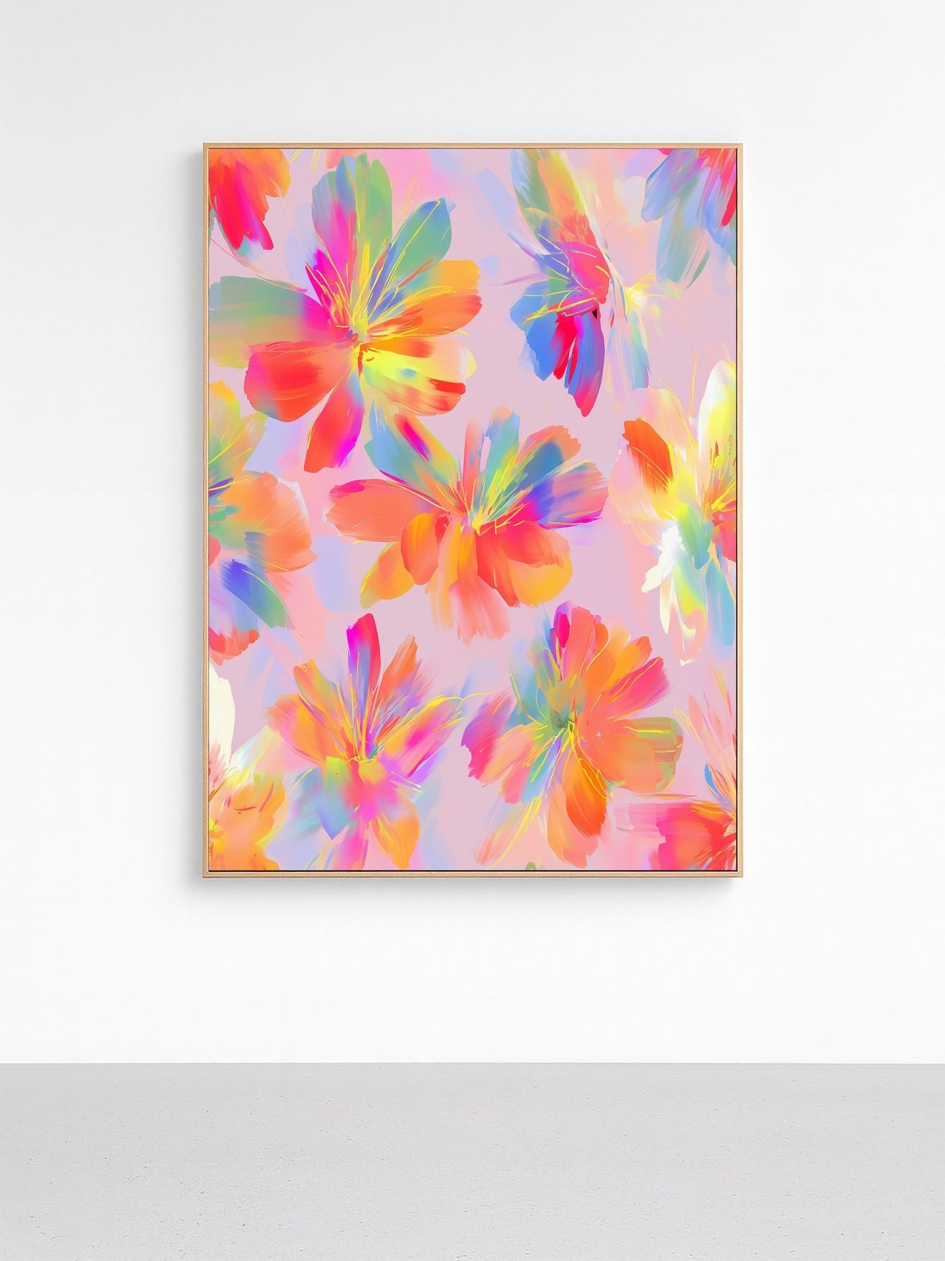 Colorful Floral Print Framed Wall Art canvas wall art – And A Little More