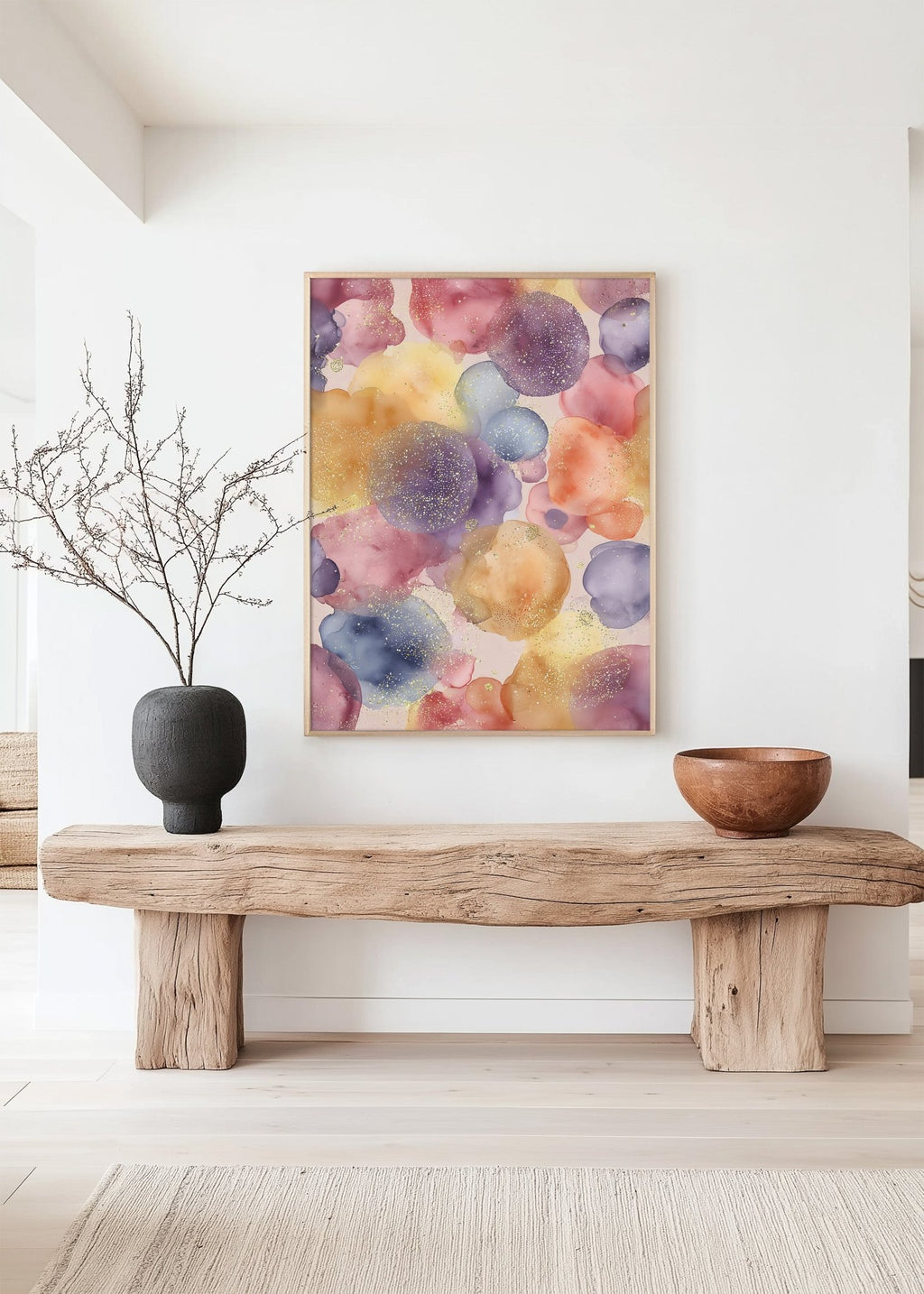 Cosmic Watercolor Glow Art canvas wall art – And A Little More