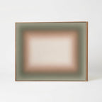 The image is a square-shaped artwork with a gradient background transitioning from green to brown.