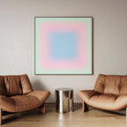 Pastel Wall Art, Mint Green Pink Blue Gradient Print, Minimalist Canvas Print, Square Abstract Wall Art