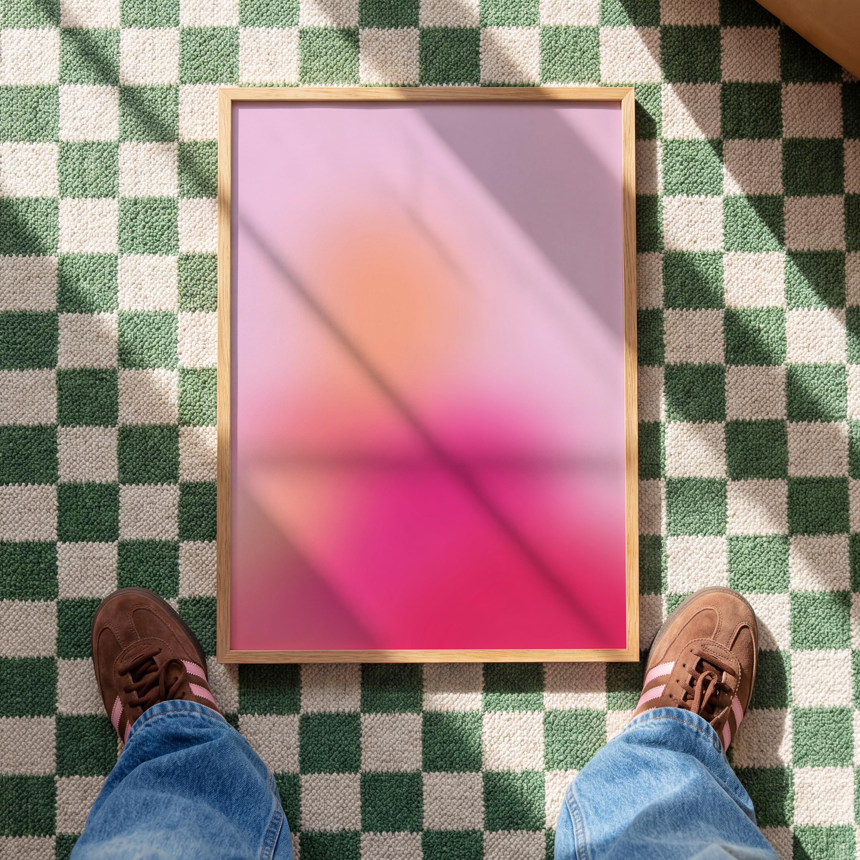 Pink Aura Gradient Print, Abstract Spiritual Wall Art, Soft Pastel Minimal Decor