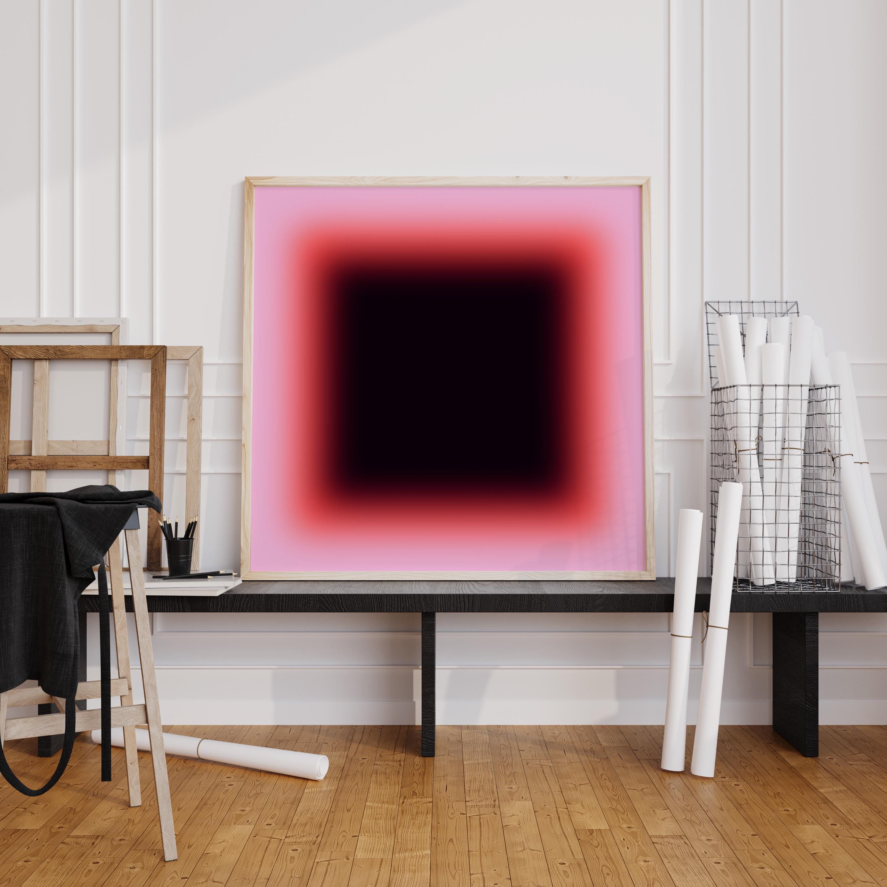 Red Pink Gradient Abstract Art Print, Bold Modern Minimal Wall Decor
