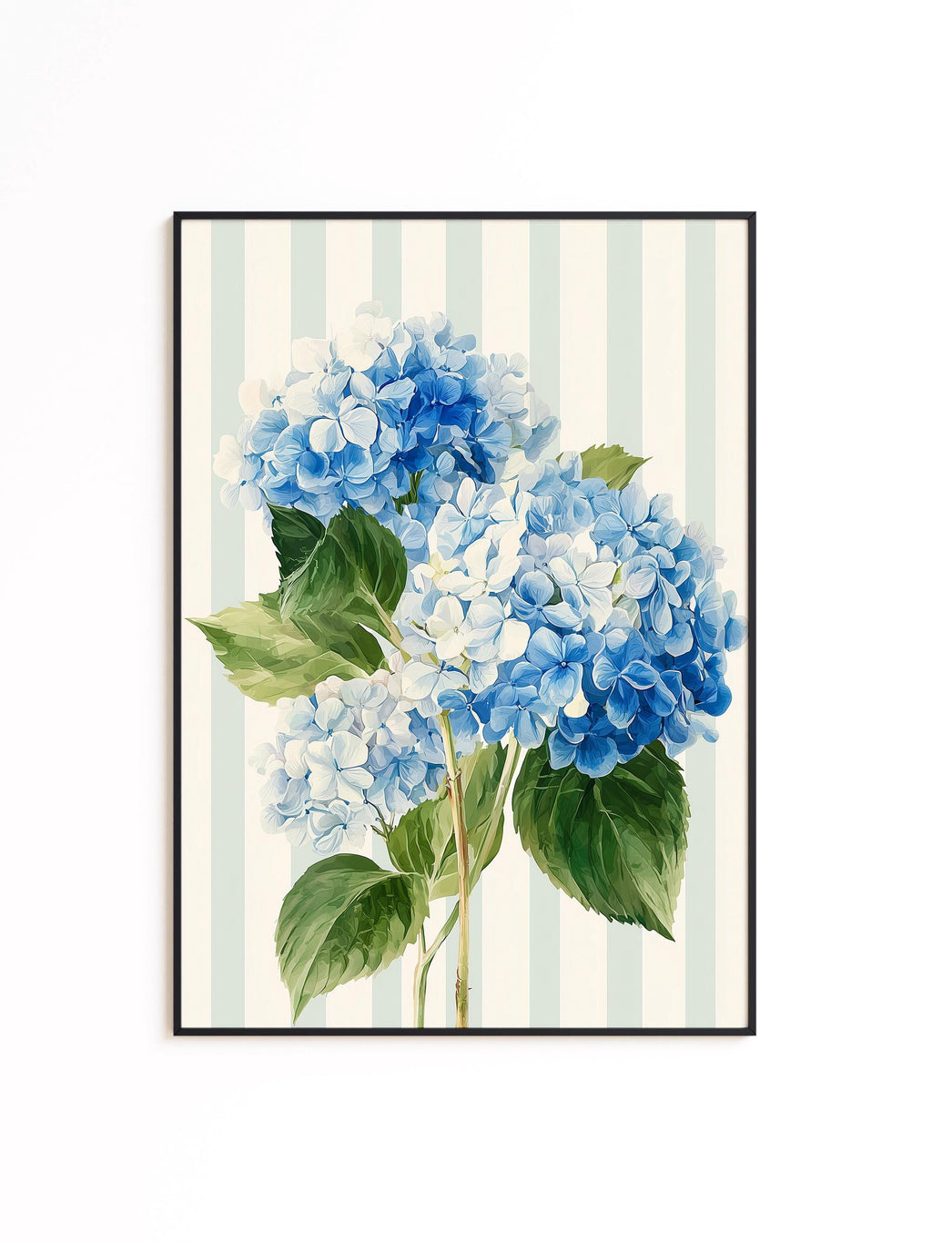 Hydrangea Printable Wall Art, Blue Floral Digital Download for Home Decor