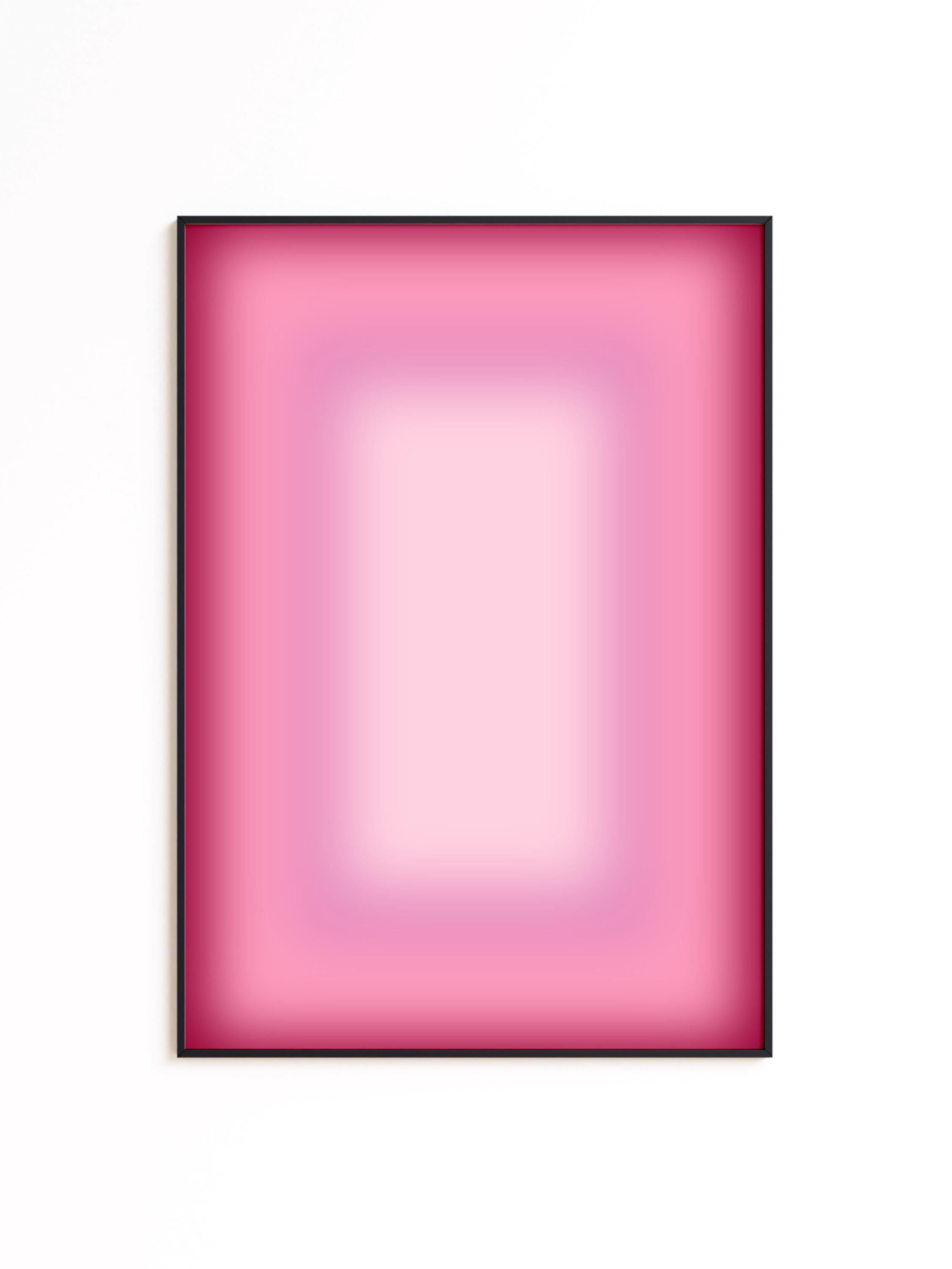 Pink Gradient Abstract Wall Art, Blush Ombre Minimalist Poster