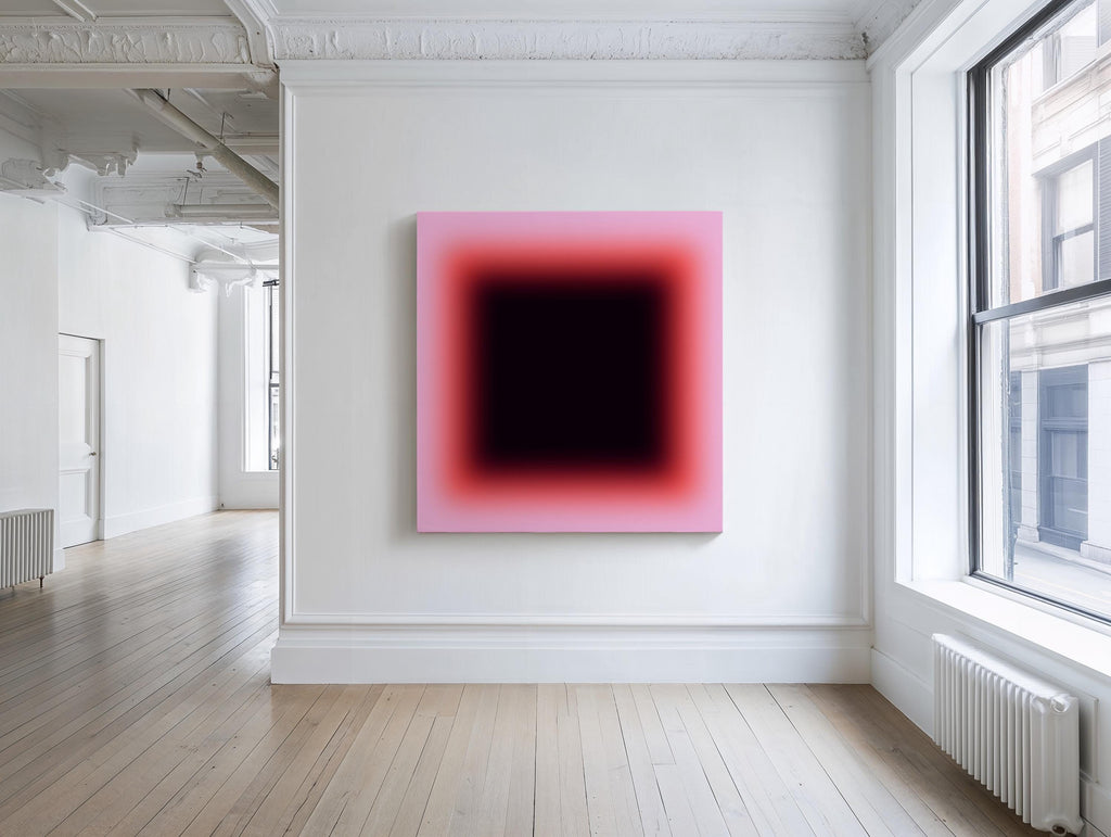Red Pink Gradient Abstract Art Print, Bold Modern Minimal Wall Decor