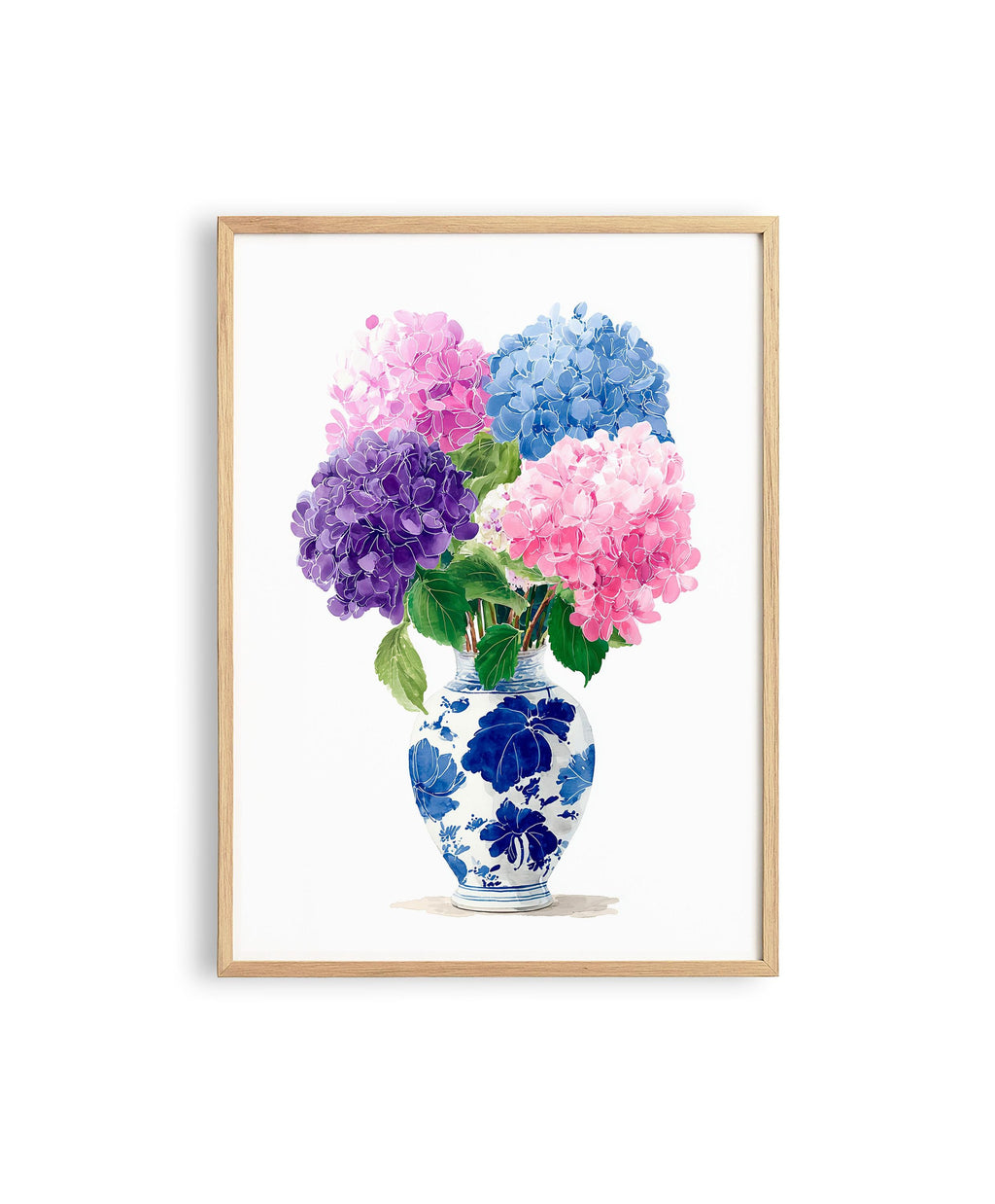 Hydrangea Watercolor Art, Delicate Floral Print for Bathroom or Bedroom
