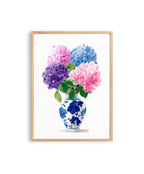 Hydrangea Watercolor Art, Delicate Floral Print for Bathroom or Bedroom