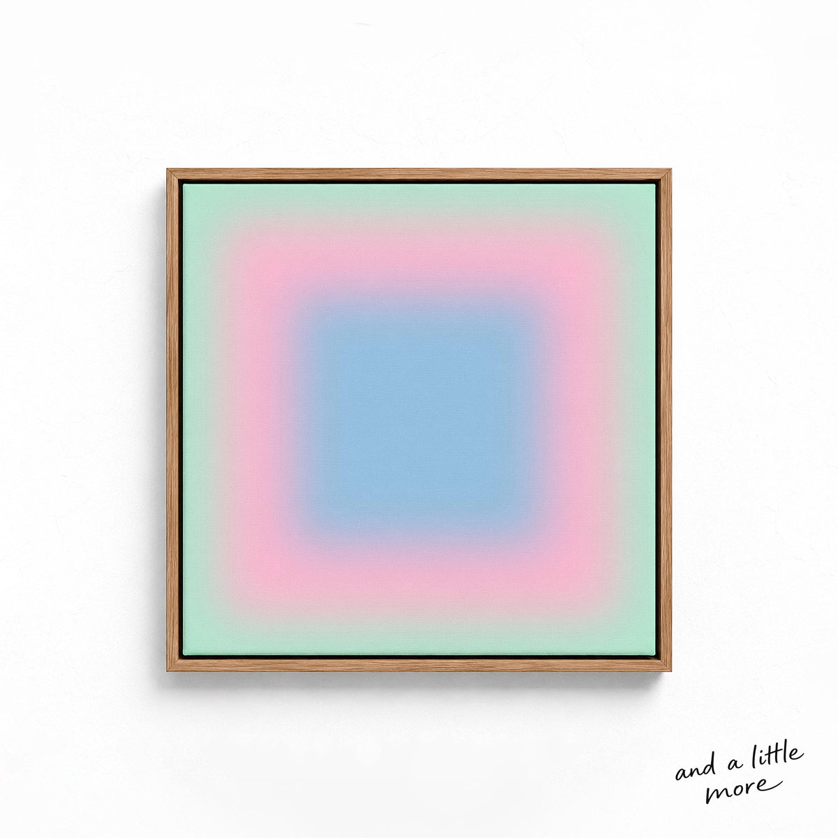 Pastel Wall Art, Mint Green Pink Blue Gradient Print, Minimalist Canvas Print, Square Abstract Wall Art