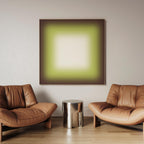 Avocado Green Wall Art, Minimalist Gradient Print, Earthy Framed Wall Art, Square Canvas Print