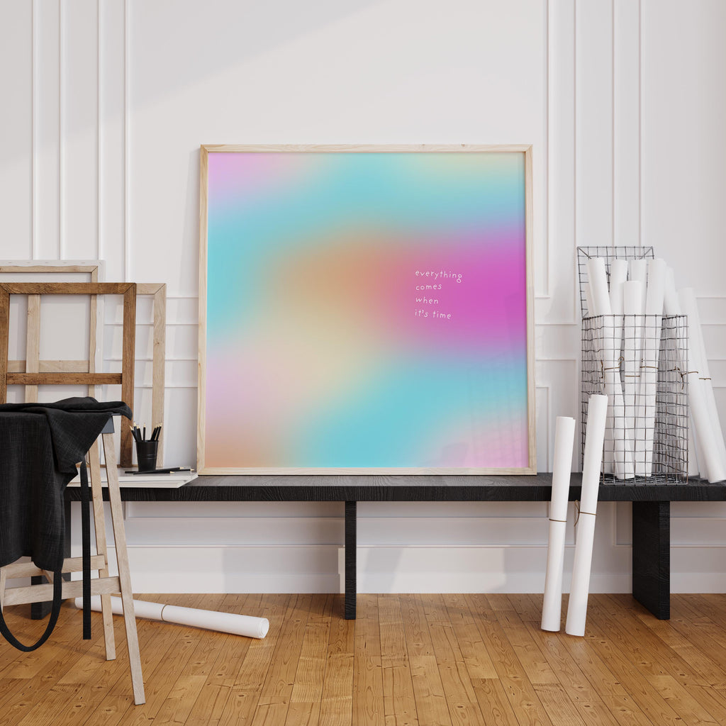 Motivational Quote Print, Pastel Gradient Wall Art