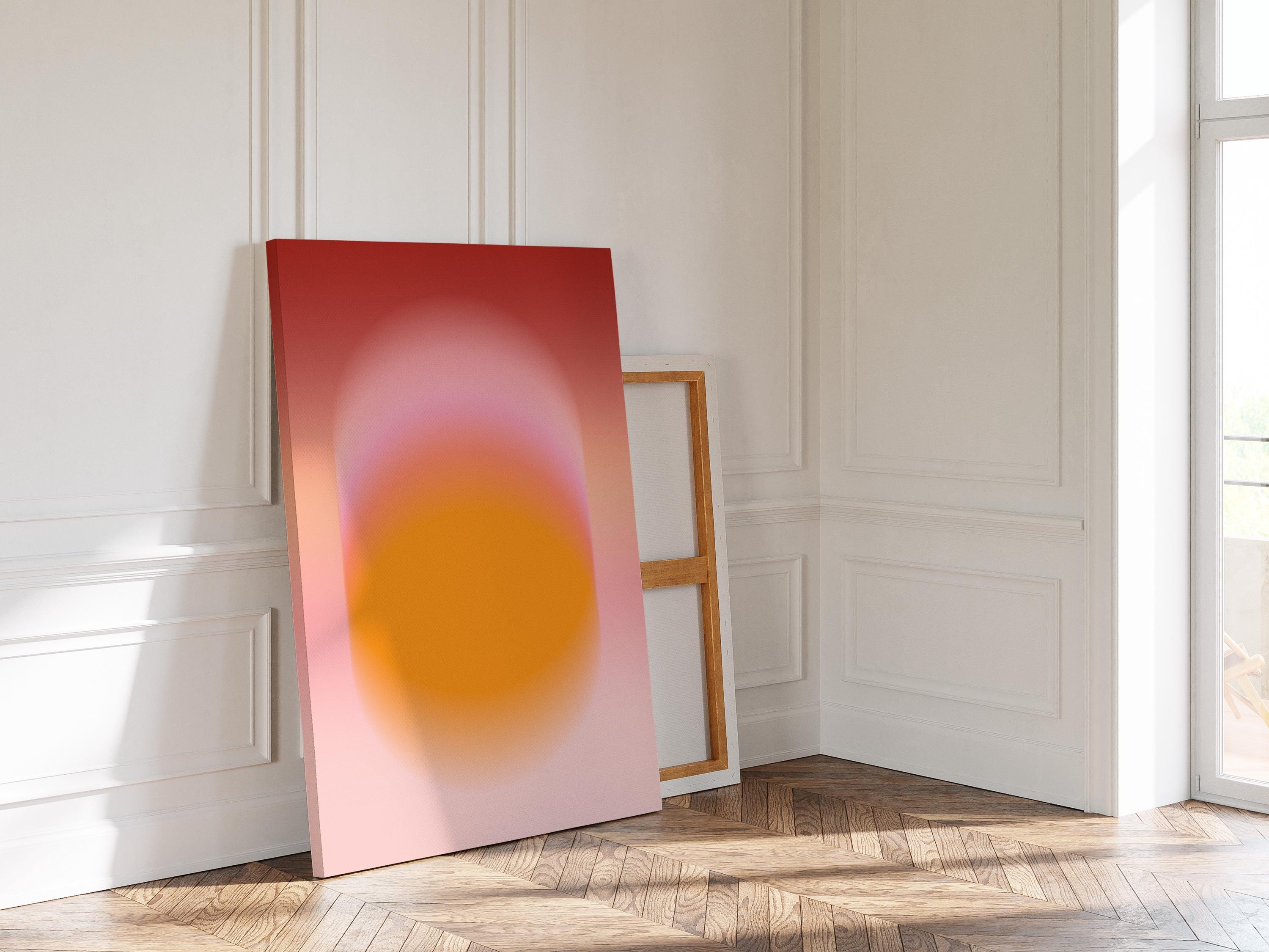Orange Gradient Art Print, Pink Aura Poster, Modern Wall Decor