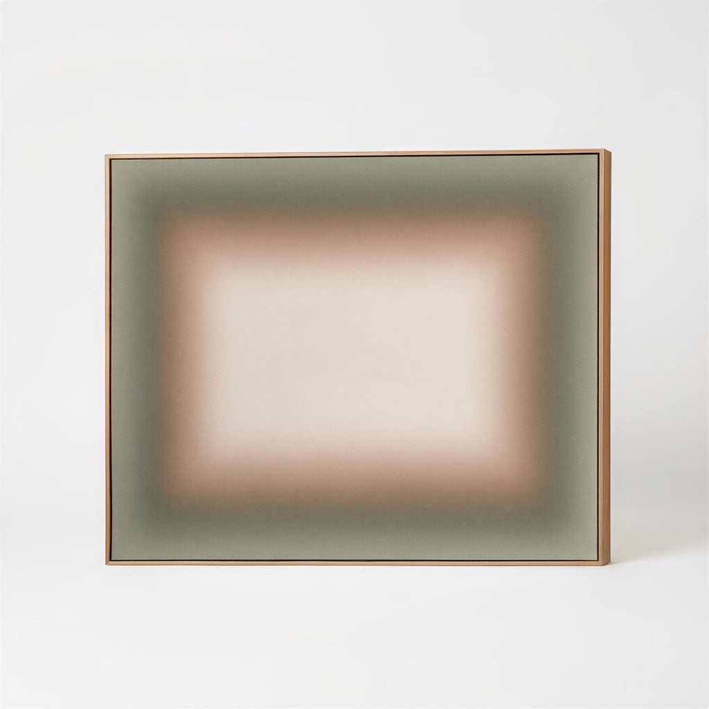 The image is a square-shaped artwork with a gradient background transitioning from green to brown.