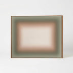 The image is a square-shaped artwork with a gradient background transitioning from green to brown.