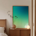 Blue Green Gradient Poster, Minimalist Abstract Print, Modern Color Field Wall Art