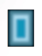 Blue Aura Art Print, Teal Gradient Poster, Moody Modern Wall Decor