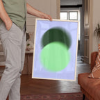 Green Gradient Abstract Art Print, Soft Blur Minimal Wall Decor, Modern Square Artwork