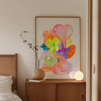 Colorful Kitsch Balloon Art Print, Y2K Pop Wall Art, Cute Teen Room Decor, Vibrant Aesthetic Poster