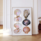Seashell Wall Art Print, Oyster Pearl Poster, Coastal Beach Decor