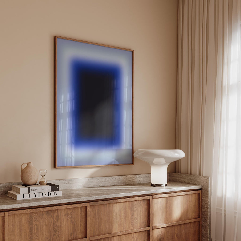 Blue Gradient Art Print, Navy Cobalt Abstract Poster, Modern Wall Decor