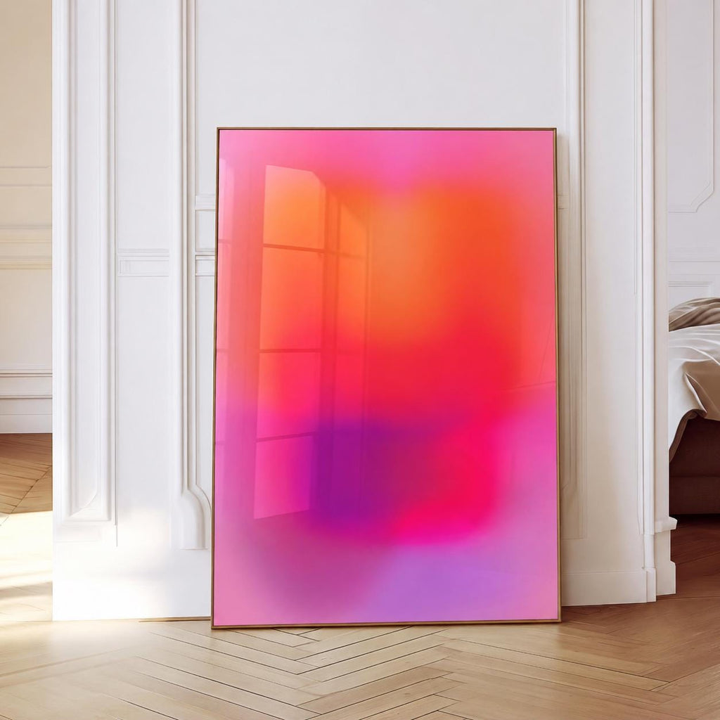 Pink Gradient Art Print, Orange Purple Abstract Poster, Modern Wall Decor