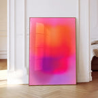 Pink Gradient Art Print, Orange Purple Abstract Poster, Modern Wall Decor