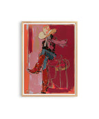 Cowgirl Wall Art, Western Art Print, Pink Rodeo Poster, Cowboy Boots Decor, Digital Download