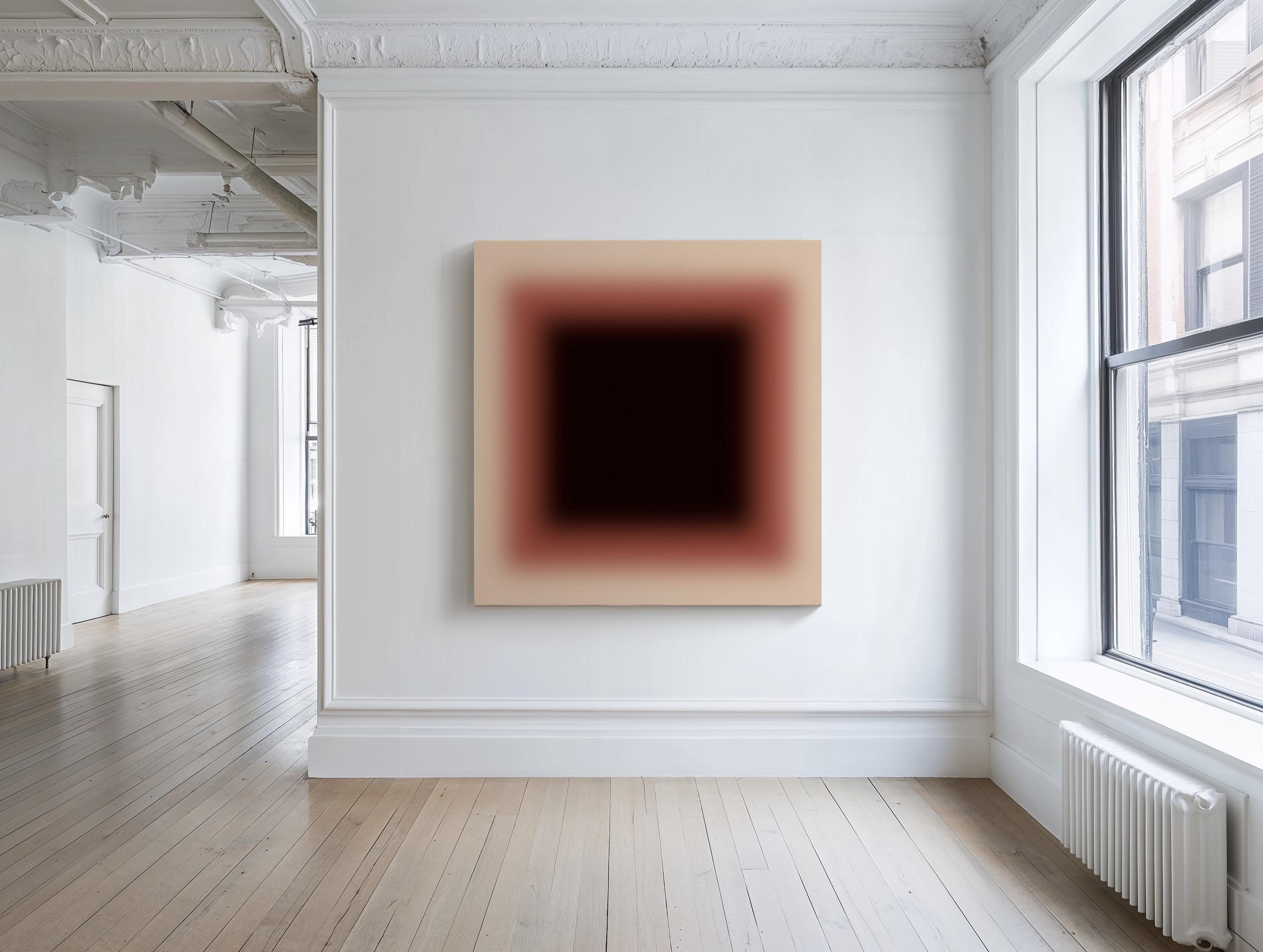 Mocha Brown Gradient Square Art Print, Neutral Contemporary Wall Decor
