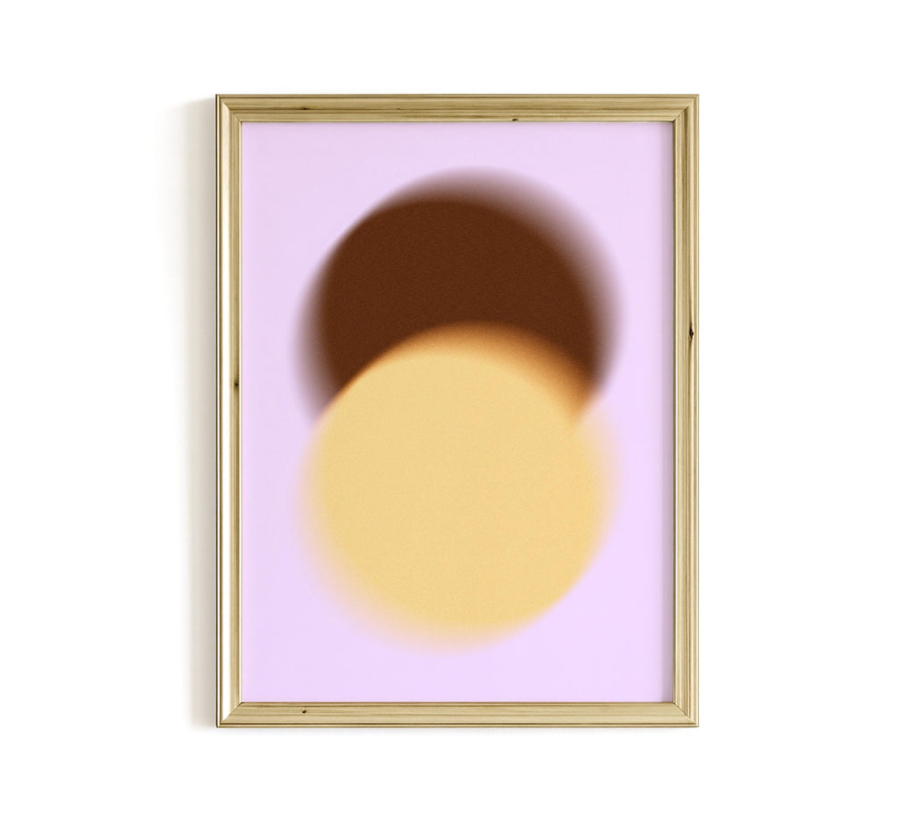 Lavender Brown Gradient Abstract Art Print, Soft Minimal Wall Decor, Large Canvas Art