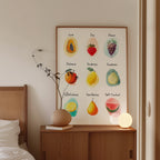 Fruit of the Spirit Chart Print, Christian Nursery Wall Art, Bible Verse Poster