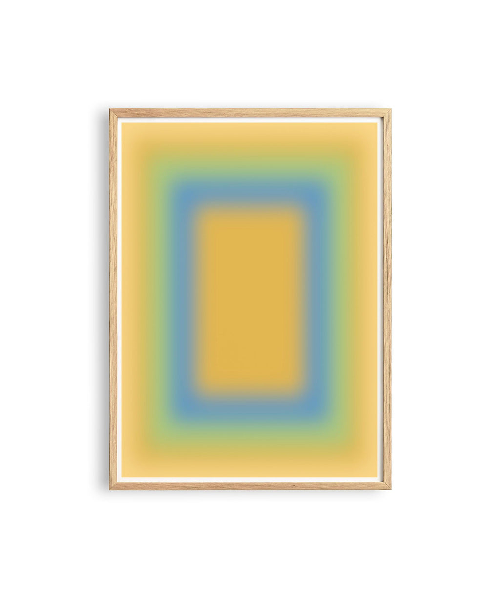 Yellow Gradient Art Print, Blue Green Abstract Poster, Soft Modern Wall Decor