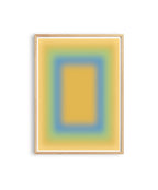 Yellow Gradient Art Print, Blue Green Abstract Poster, Soft Modern Wall Decor