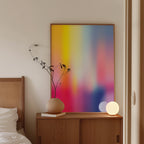 Rainbow Aura Art Print, Colorful Blur Poster, Dreamy Modern Wall Decor