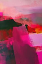 Magenta Pink Abstract Art Print, Pink Modern Wall Decor, Colorful Poster