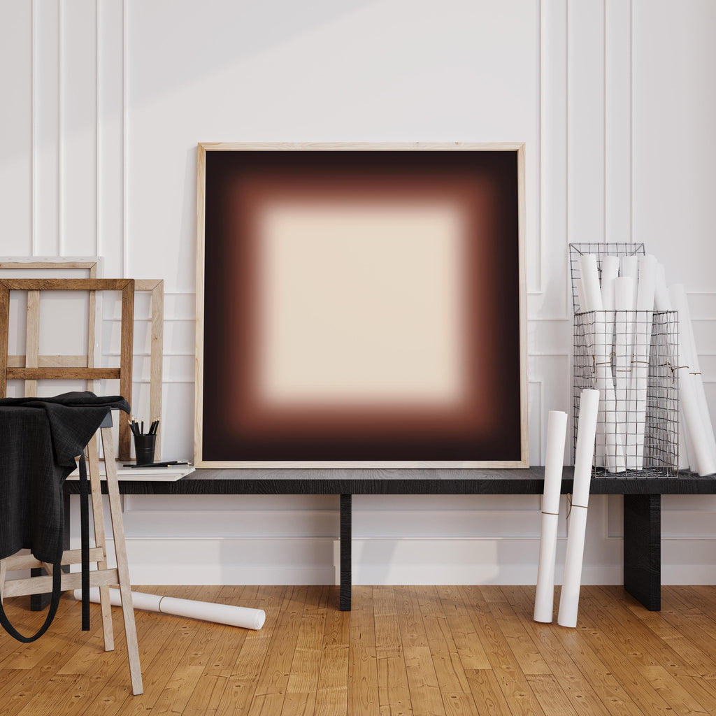 Brown Gradient Abstract Art Print, Minimal Neutral Modern Wall Decor, Warm Mocha Beige Artwork