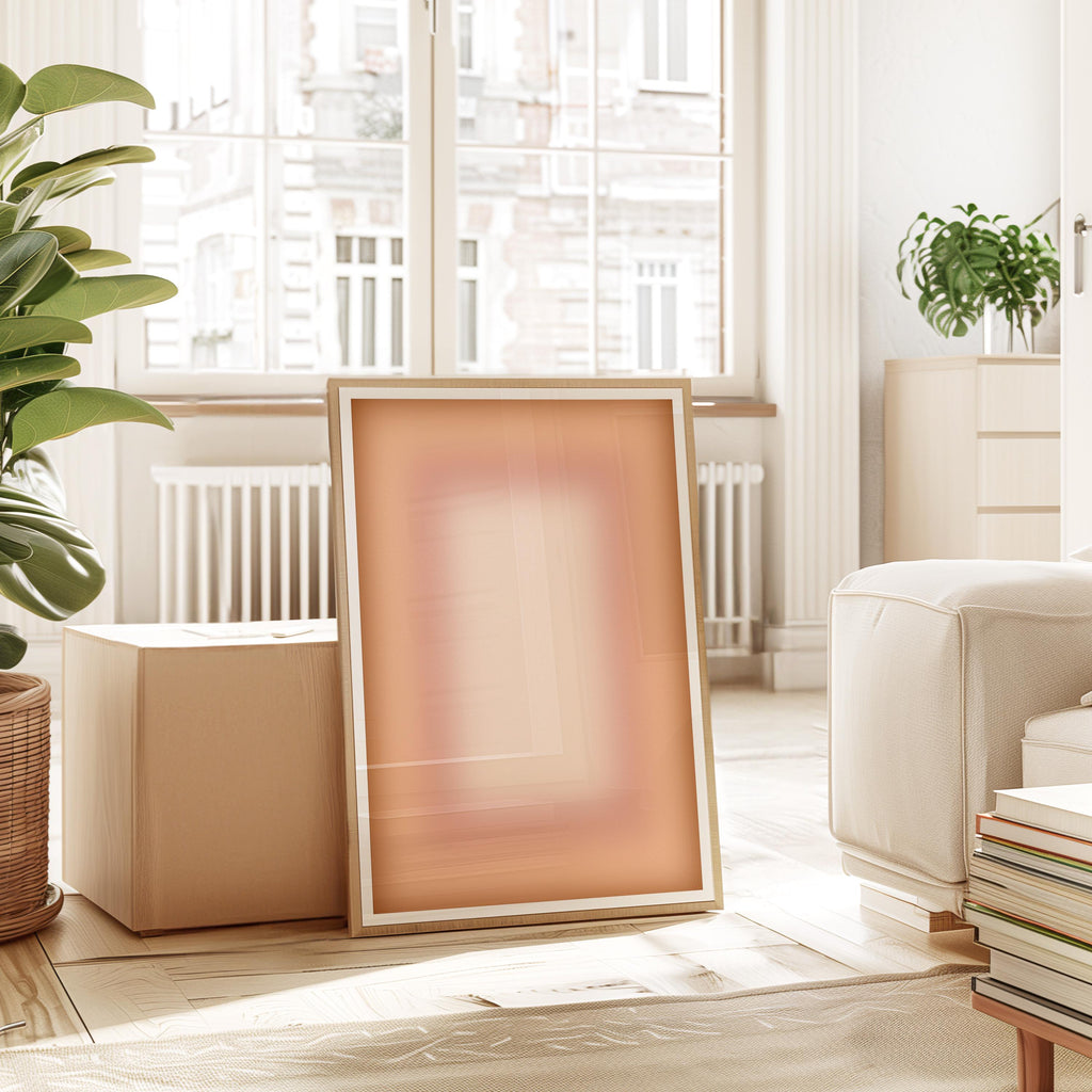 Beige Gradient Abstract Wall Art, Minimalist Ombre Wall Art