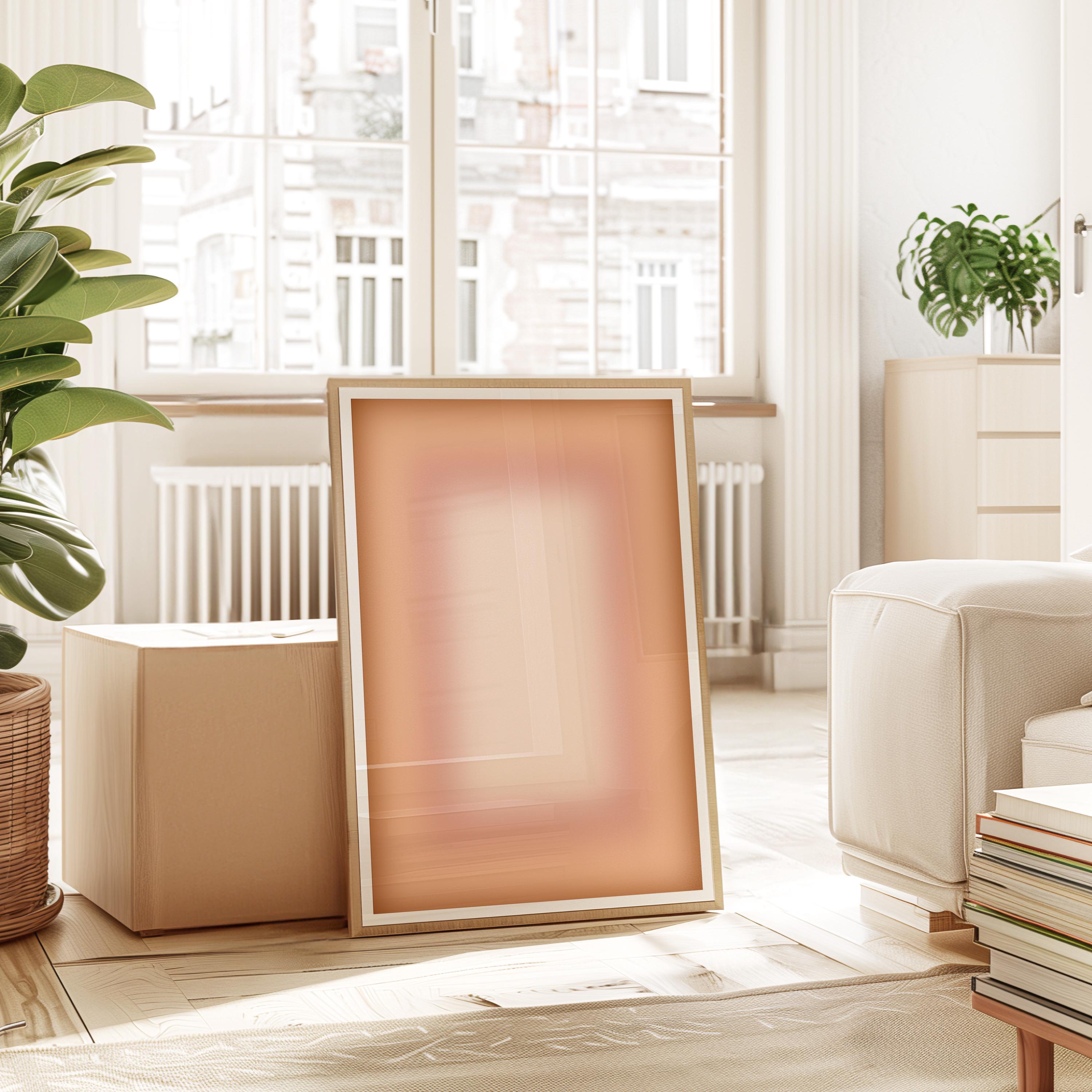 Beige Gradient Abstract Wall Art, Minimalist Ombre Wall Art