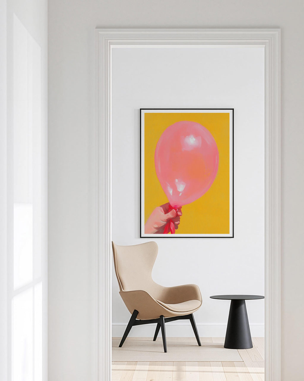 Pink Balloon Pop Art Print, Birthday Celebration Wall Art (Digital Download)